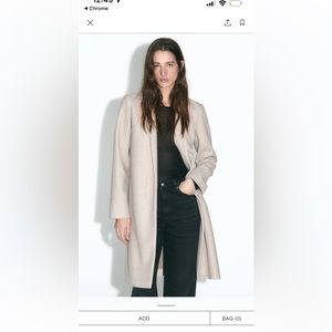 Zara felt coat worn in neutral taupe once